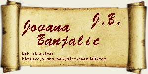 Jovana Banjalić vizit kartica